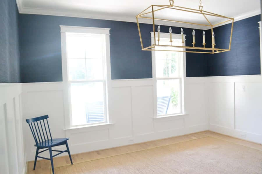 Modern Pendant Lightin Blueand White Room.jpg Wallpaper