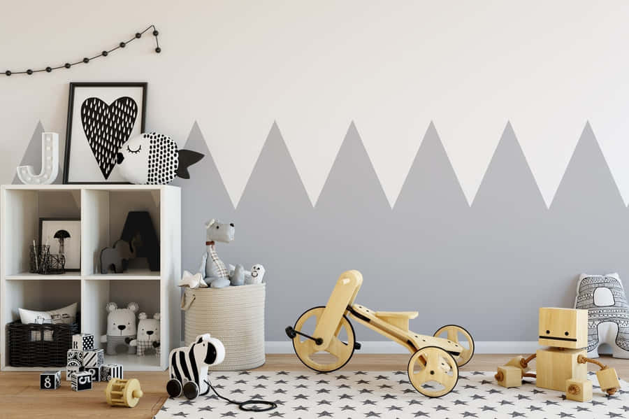 Modern Styled Nursery Room Decor Wallpaper