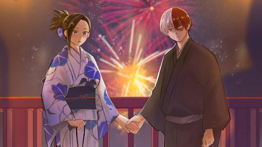 Mom Yaoyorozu Showcasing Her Superpower. Wallpaper