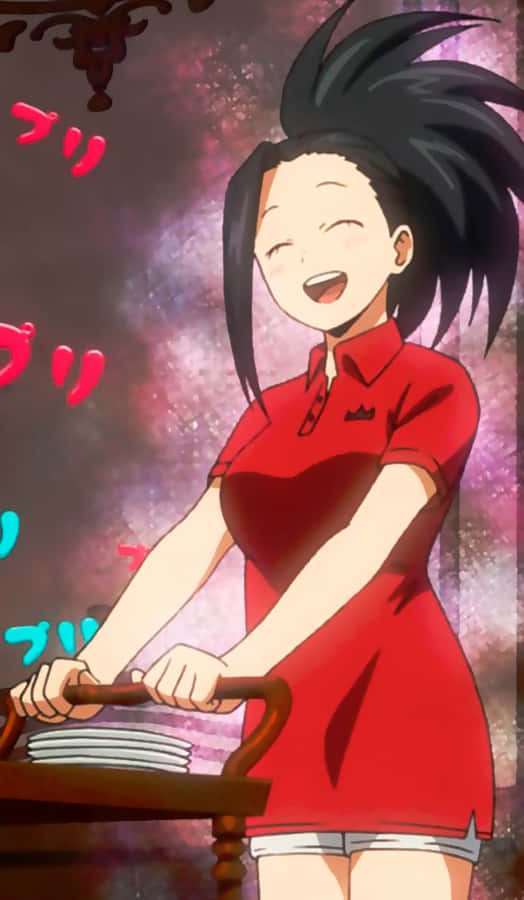 Momo Yaoyorozu, In Her Signature My Hero Academia Character Pose Wallpaper