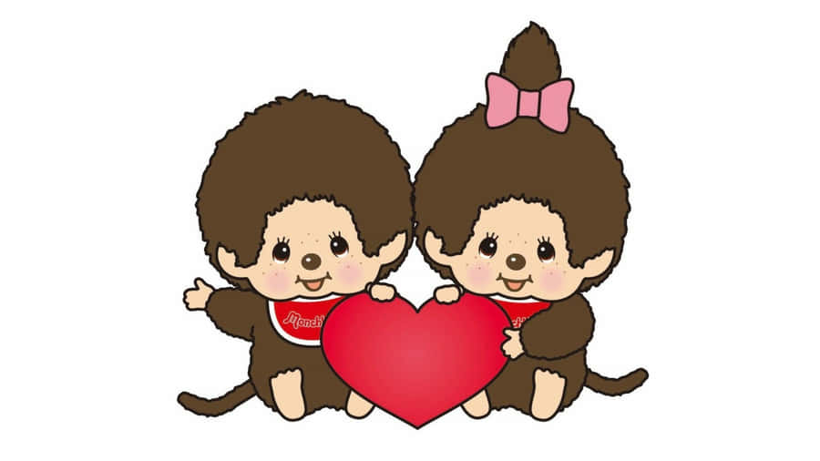 Monchhichi Cute Couple Love Wallpaper