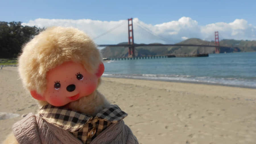 Monchhichi Doll At Golden Gate Wallpaper
