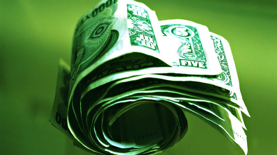 Money Background Wad Of Cash Green Aesthetic Wallpaper