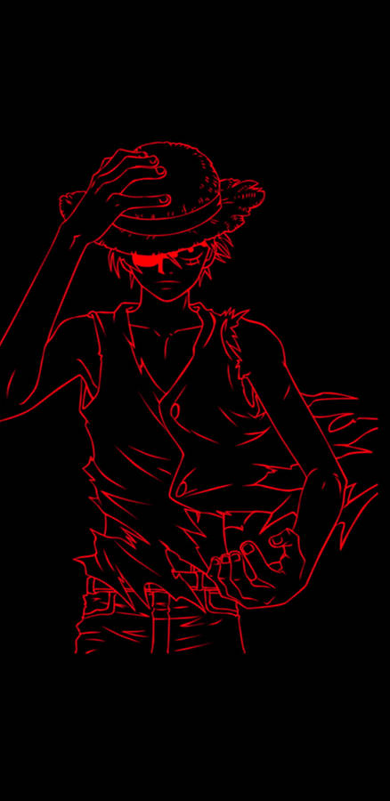 Monkey D Luffy Simple Dark Art Wallpaper