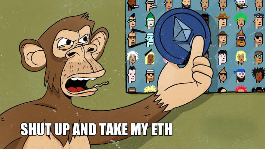 Monkey Meme Ethereum Humor Wallpaper