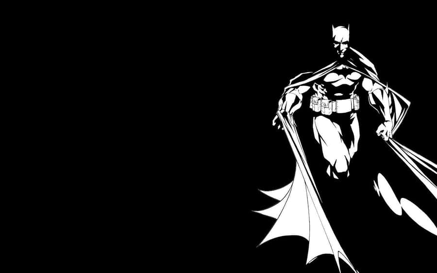 Monochromatic Batman In Action Wallpaper