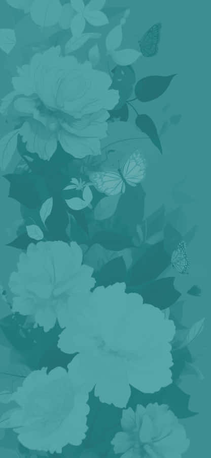 Monochromatic Floral Butterfly Pattern Wallpaper