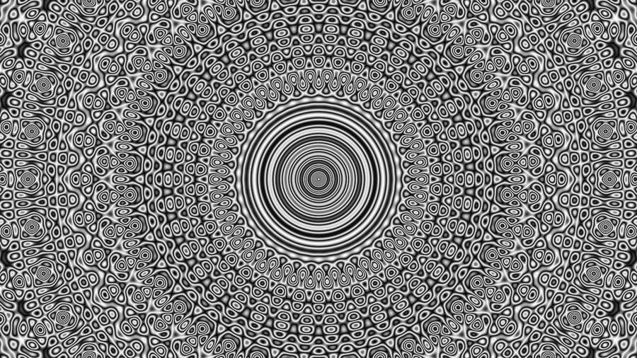 Monochromatic Math Fractal Geometry Wallpaper