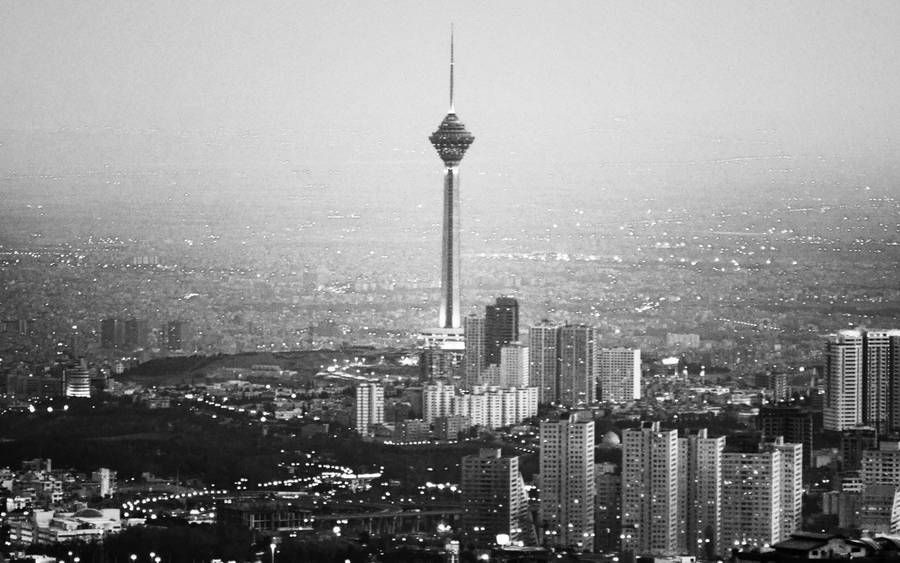 Monochromatic Tehran City Wallpaper