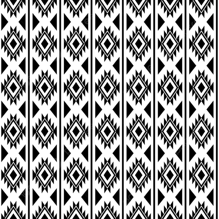Monochrome Aztec Pattern Design Wallpaper
