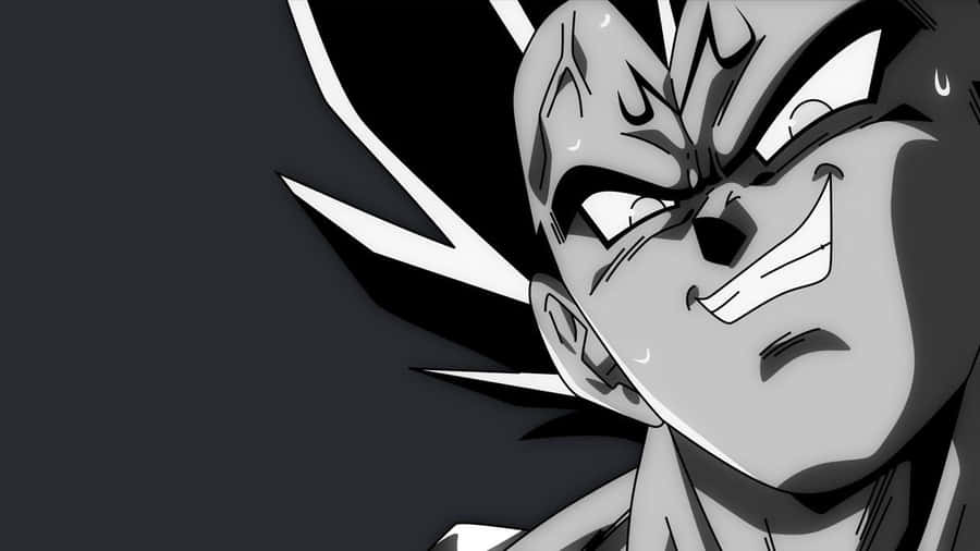 Monochrome Dragon Ball Majin Vegeta Smile Wallpaper