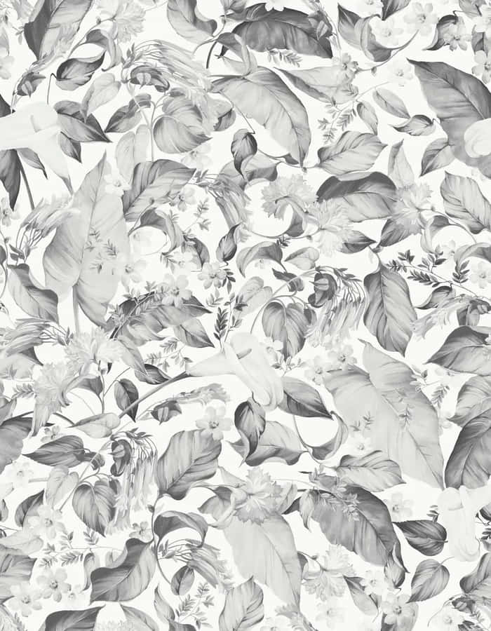 Monochrome_ Floral_ Pattern Wallpaper