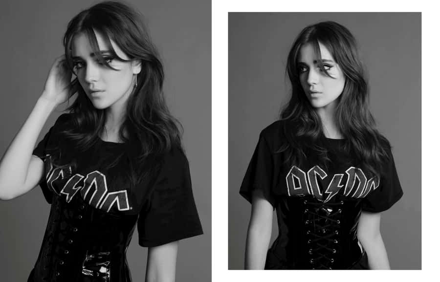 Monochrome Portrait Talia Ryder A C D C Shirt Wallpaper