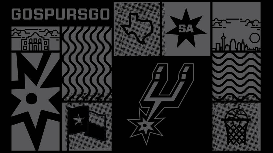 Monochrome San Antonio Spurs Logo Wallpaper
