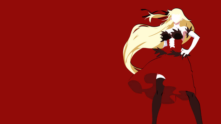 Monogatari Shinobu Minimalist Art Wallpaper