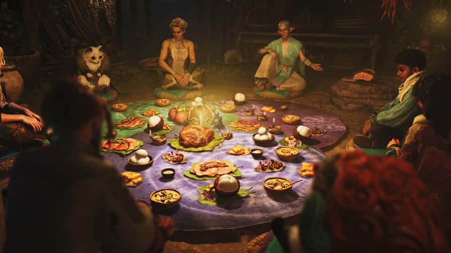 Monster Hunter Wilds Camp Feast Wallpaper