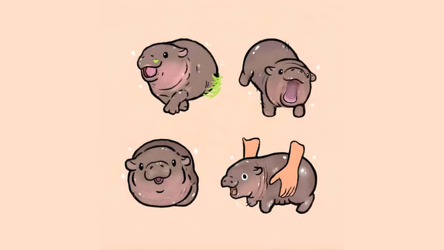 Moo Deng Character Designs Wallpaper