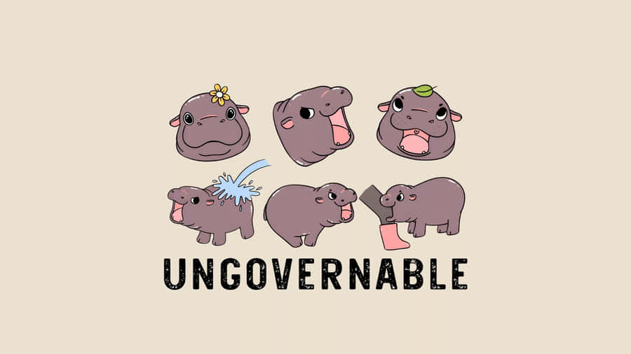 Moo Deng Ungovernable Expressions Wallpaper