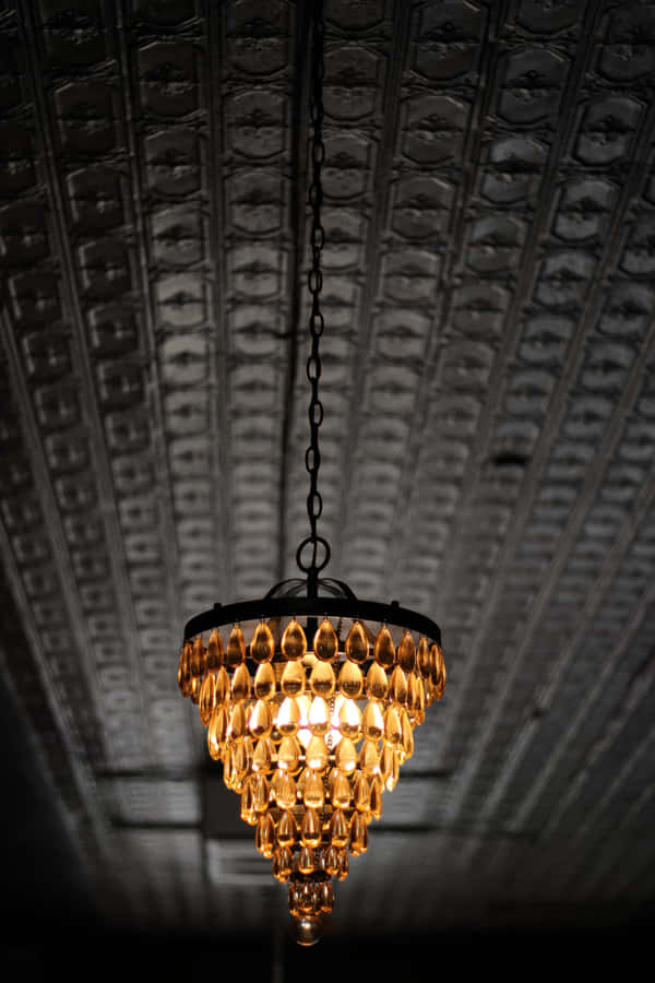 Moody Chandelier Light Wallpaper
