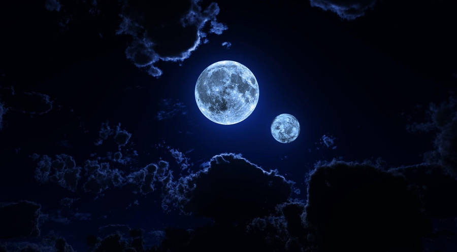 Moon And Planet Wallpaper