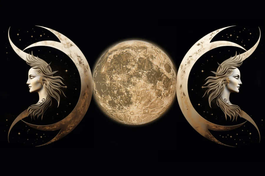 Moon Goddess Artistic Representation Wallpaper