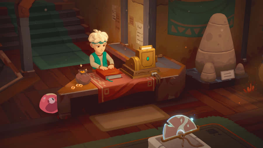 Moonlighter Shopkeeper At Work Wallpaper