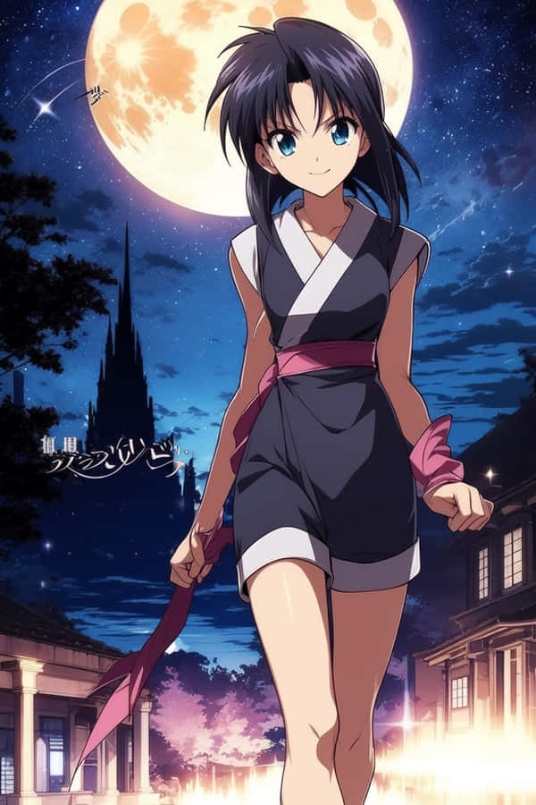 Moonlit Misao Makimachi Anime Character Wallpaper