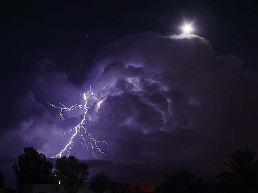 Moonlit_ Thunderstorm_ Sky Wallpaper