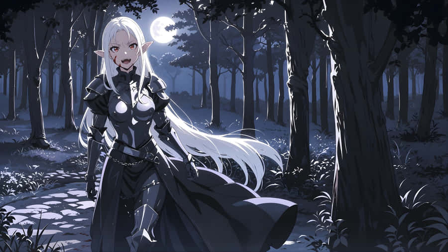 Moonlit Vampire Hunt Wallpaper