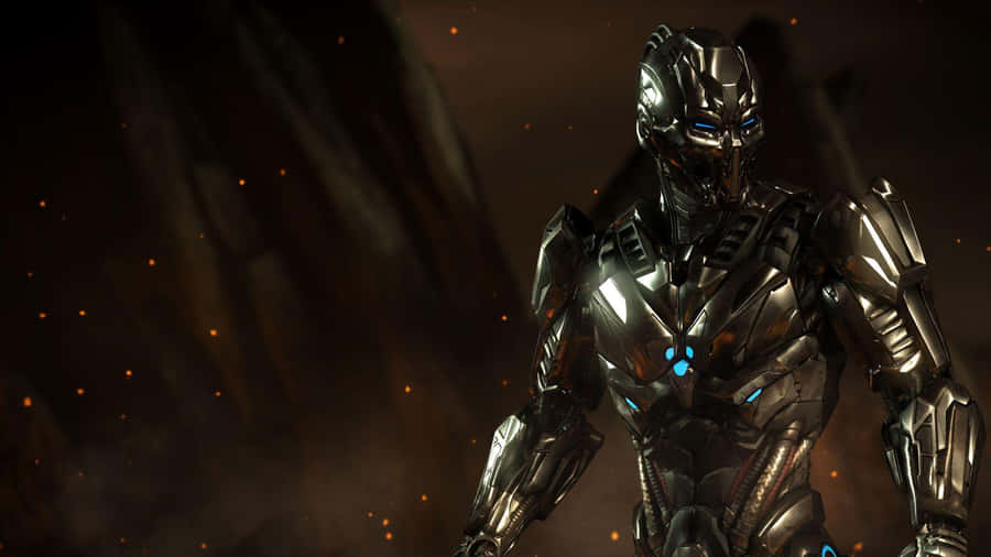 Mortal Kombat Triborg In Combat Action Wallpaper