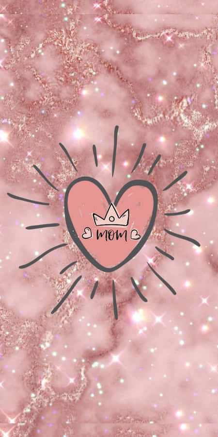 Mothers Day Sparkling Pink Heart Background Wallpaper