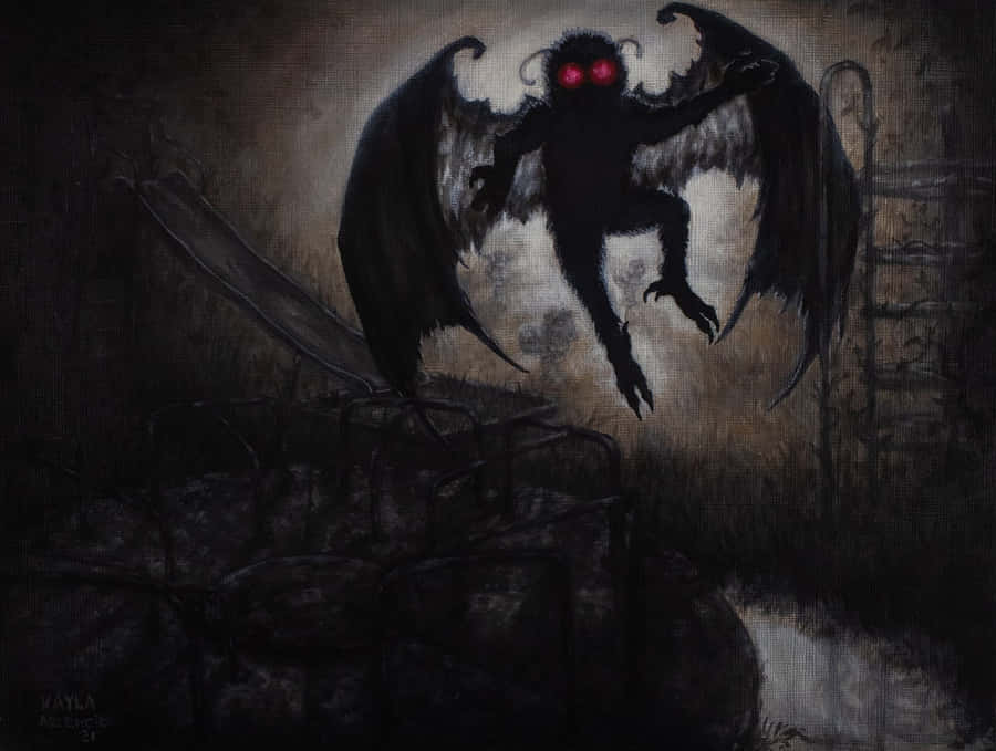 Mothman_ Cryptid_ Artwork Wallpaper
