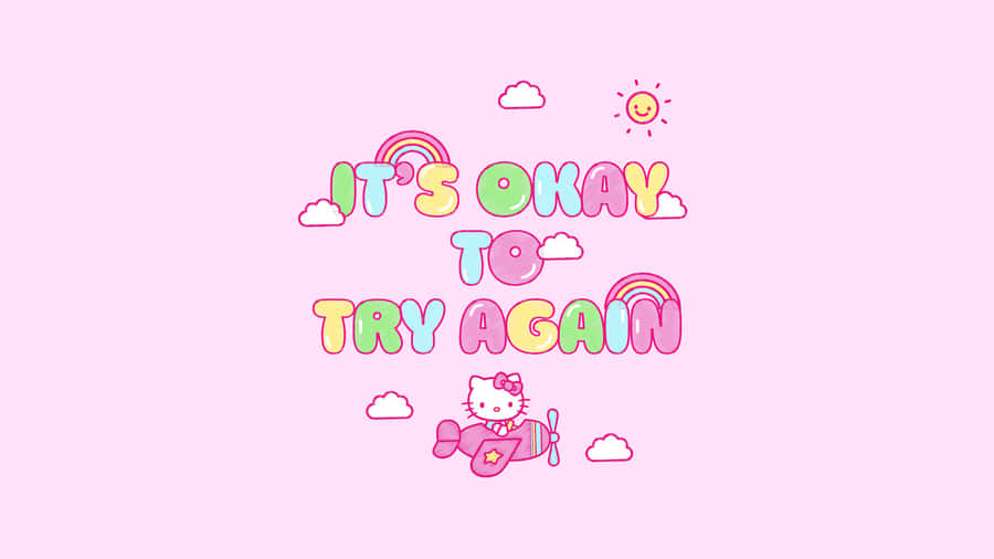 Motivational Kitty Try Again Wallpaper