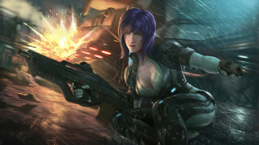 Motoko Kusanagi, The Iconic Cyberpunk Heroine Wallpaper