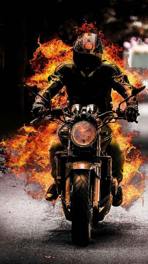 Motorcycle On Fire [wallpaper] Wallpaper