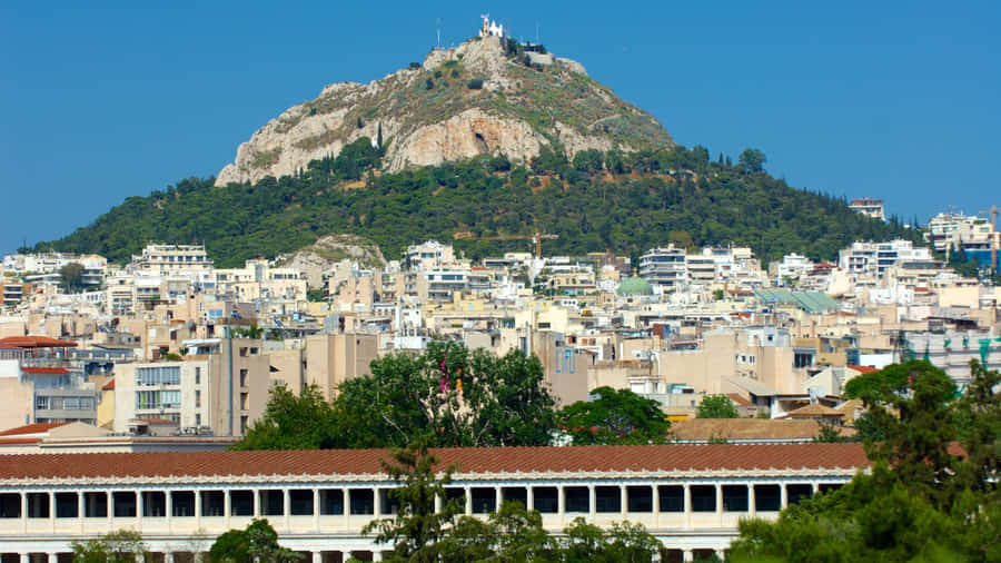 Mount Lycabettus High Above Athens Wallpaper