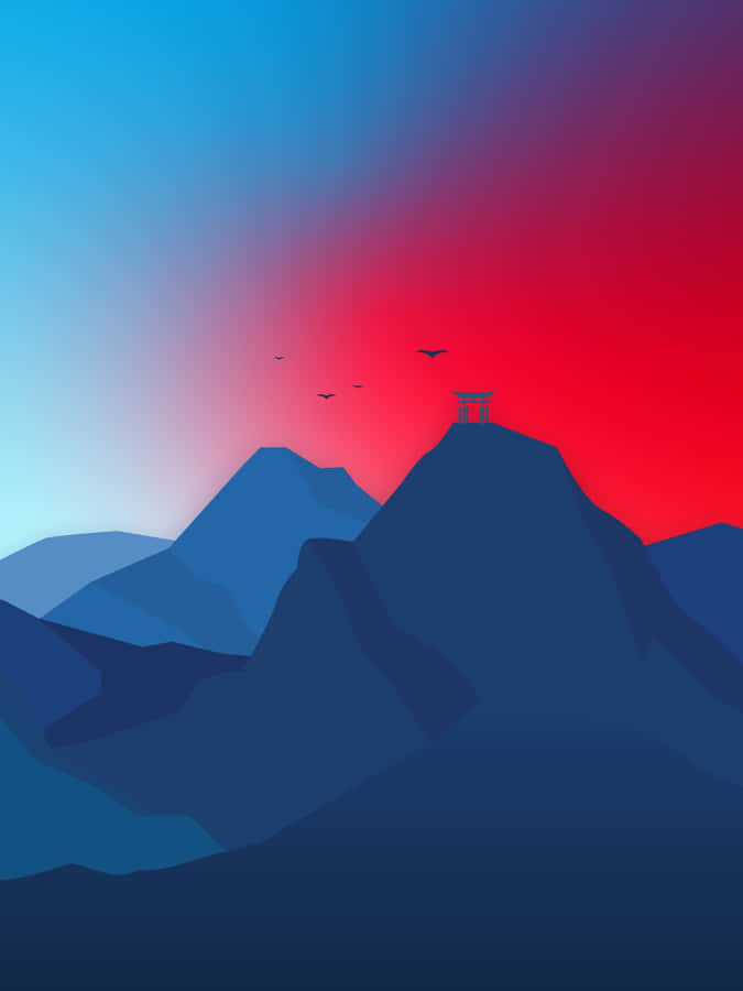 Mountain Sunset Gradienti Pad Wallpaper Wallpaper