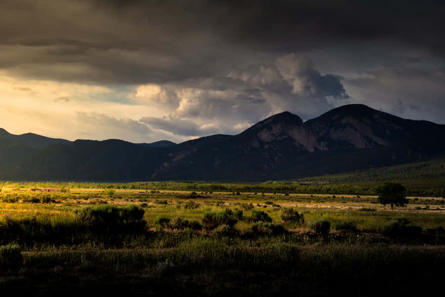 Mountains Above Taos Pueblo Wallpaper