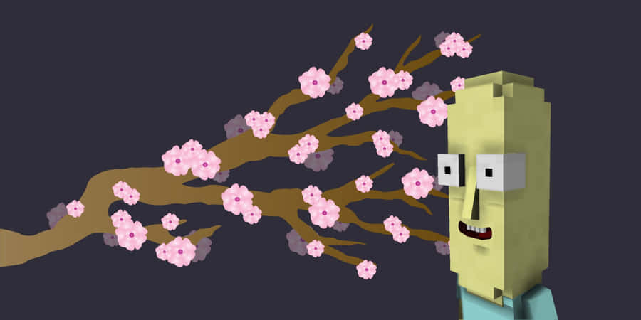 Mr. Poopybutthole In His Iconic Joyful Pose Wallpaper
