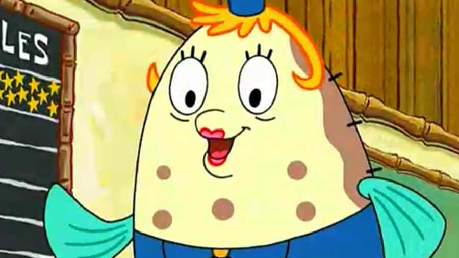 Mrs Puff Smiling Delightfully In Bikini Bottom Wallpaper