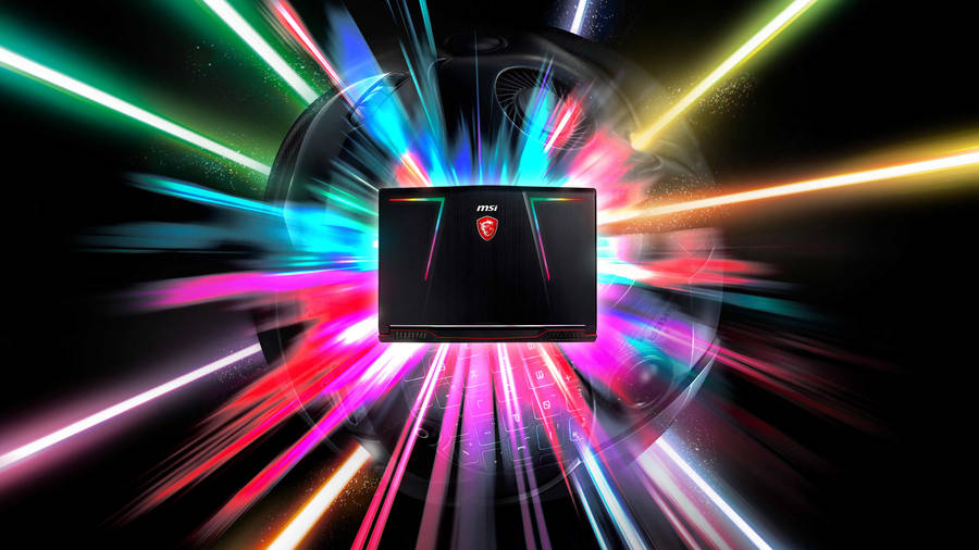 Msi Neon Light Beams Illuminating The Night Wallpaper