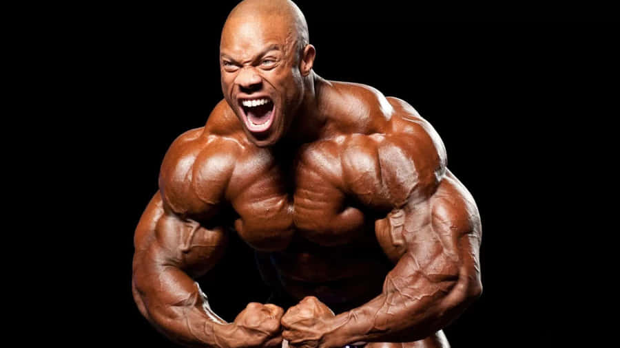 Muscular Bodybuilder Intensity Wallpaper