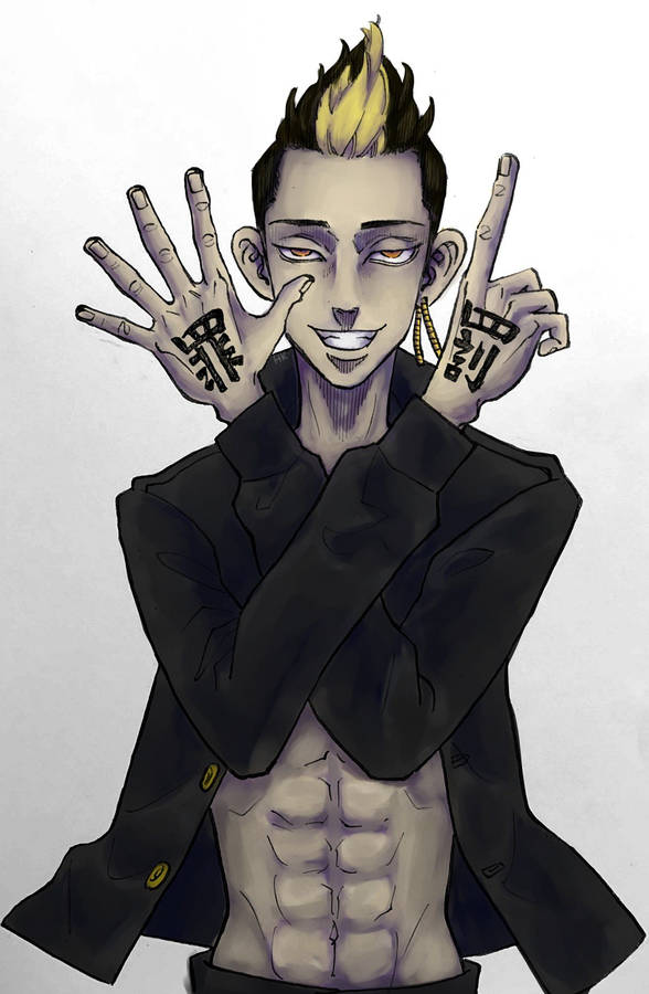 Muscular Shuji Hanma Flaunting His Chiseled Abs Wallpaper