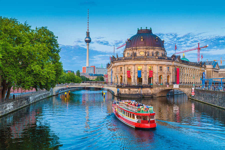 Museum Island Blue-tinted Photo Wallpaper