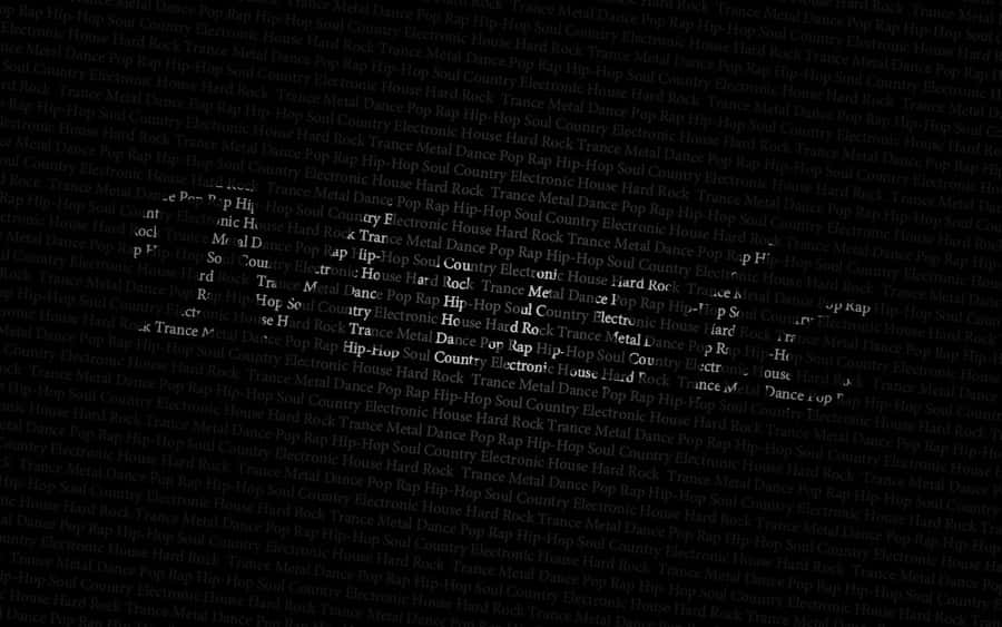 Music Genres Word Cloud Black Background Wallpaper