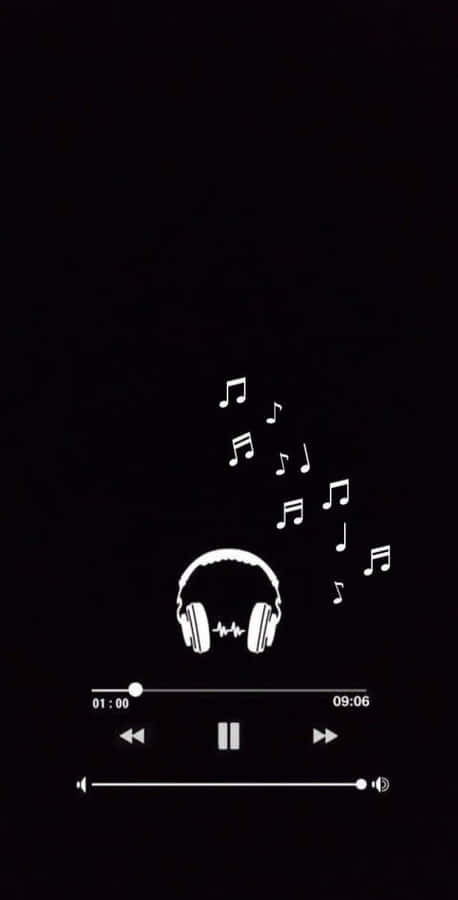 Music Player Headphonesand Notes Wallpaper