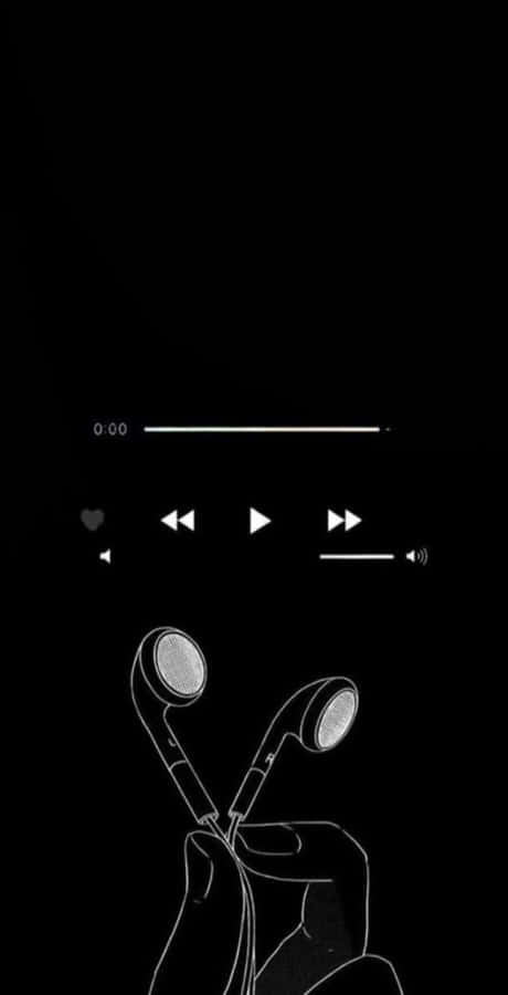 Music Player Interfaceand Earbuds Wallpaper