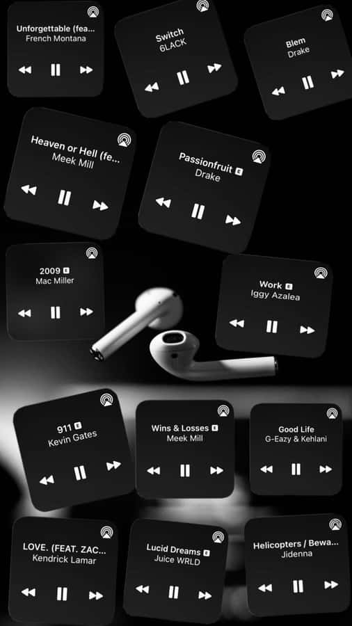 Music Streaming Interface Black Aesthetic Wallpaper