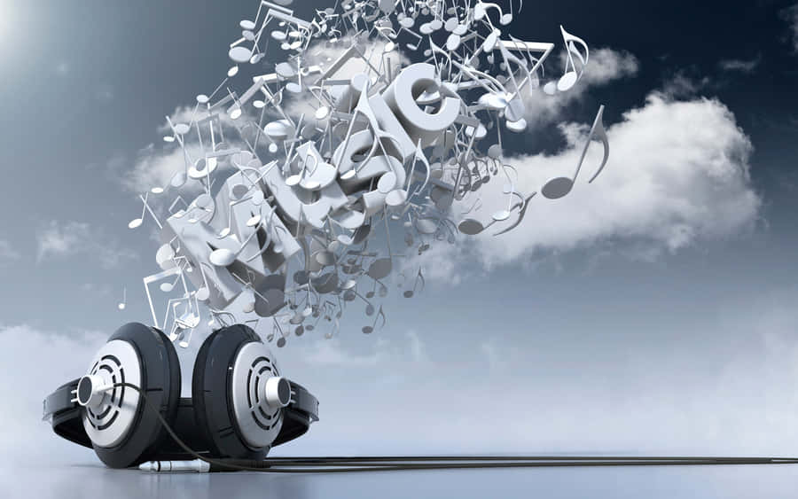 Musical Explosion Headphones Wallpaper
