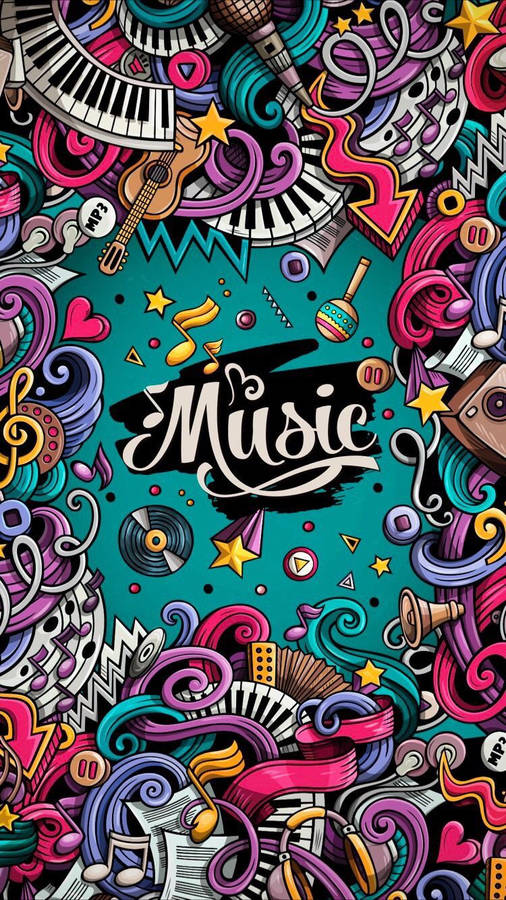 Musical Instruments Pop Art Wallpaper